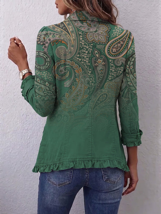Chaqueta Laurel | Arabescos verdes y volantes