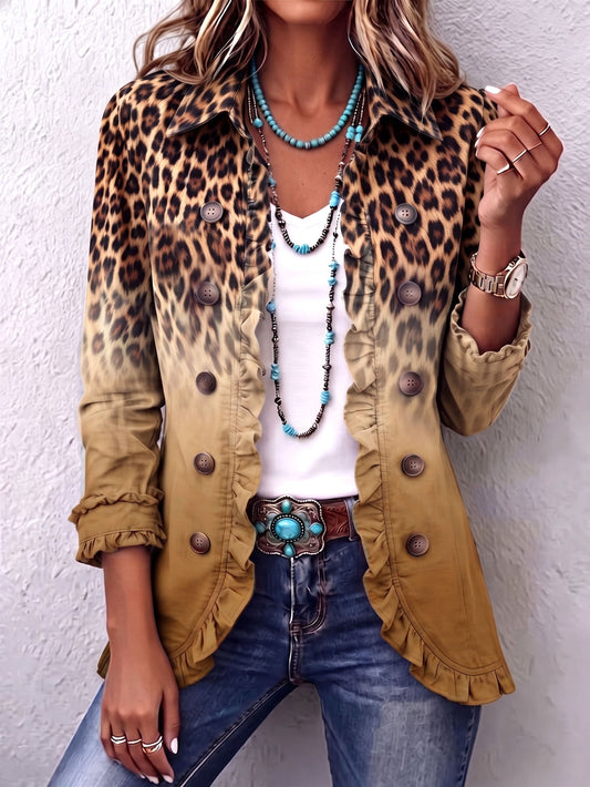 Americana Albero | Leopardo ocre con volantes