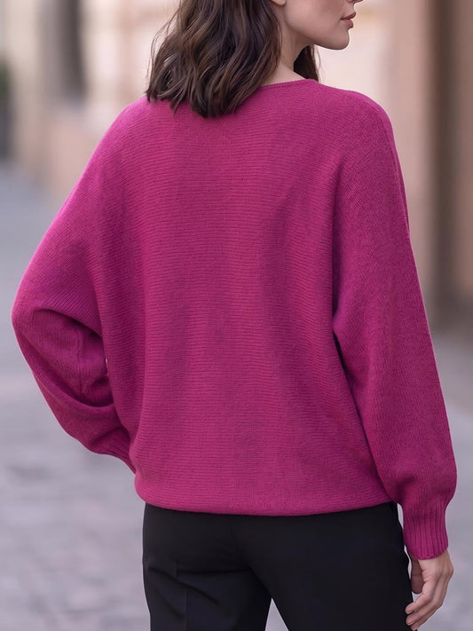 Jersey Malva de cuello redondo