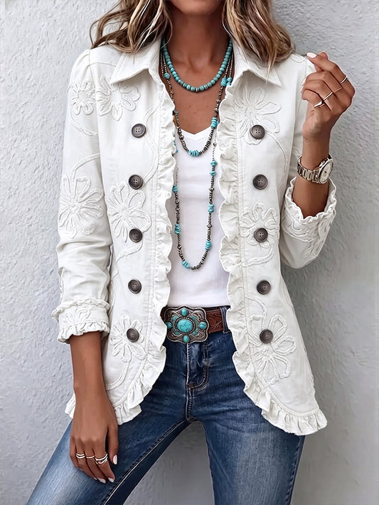 Chaqueta Azahar | Flores bordadas en marfil