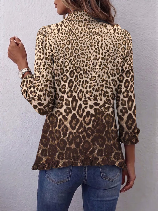 Chaqueta Jara | Leopardo multicolor y volantes