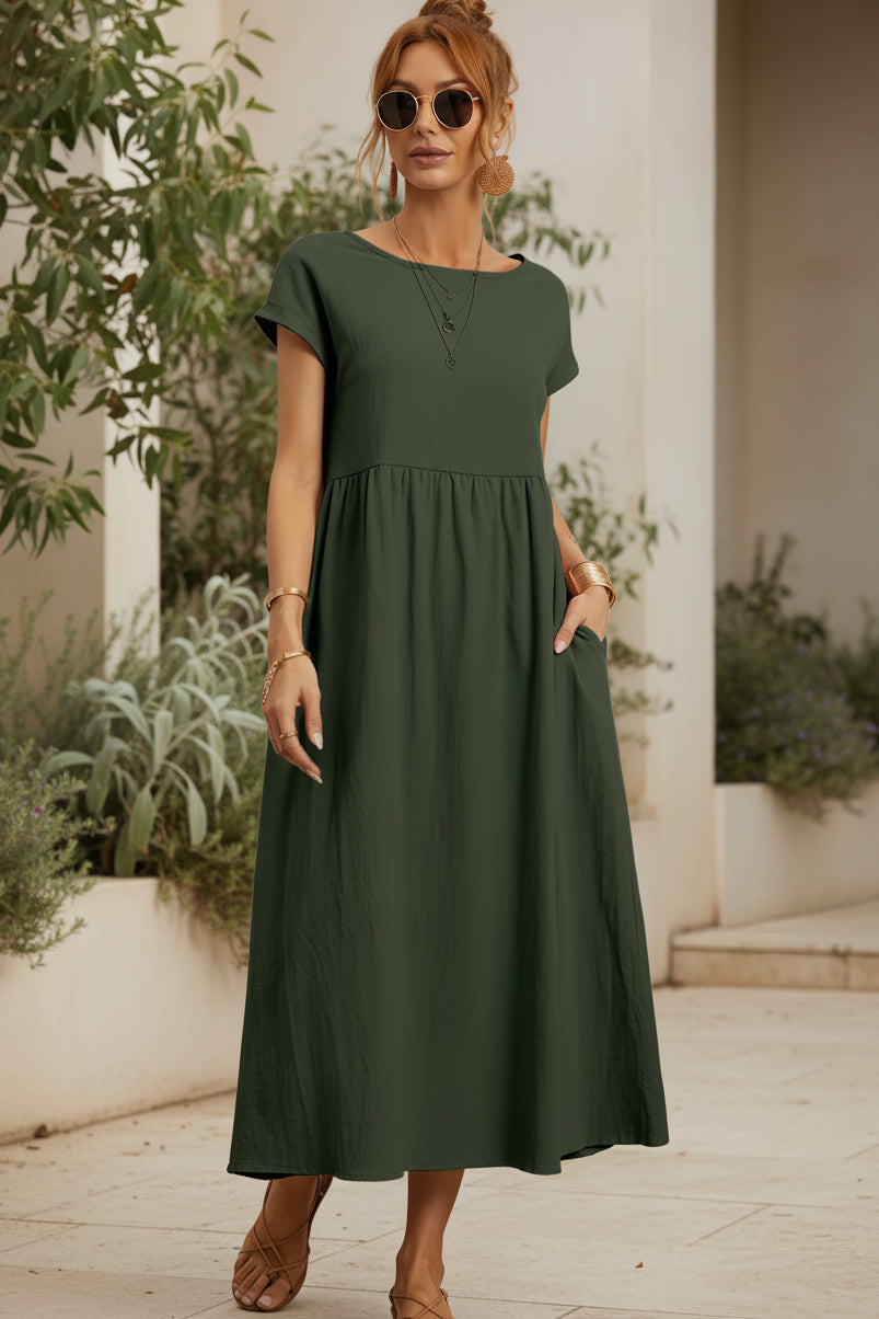 Vestido Pausa de Domingo | Cintura alta y bolsillos laterales