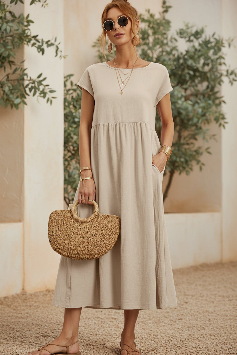 Vestido Pausa de Domingo | Cintura alta y bolsillos laterales