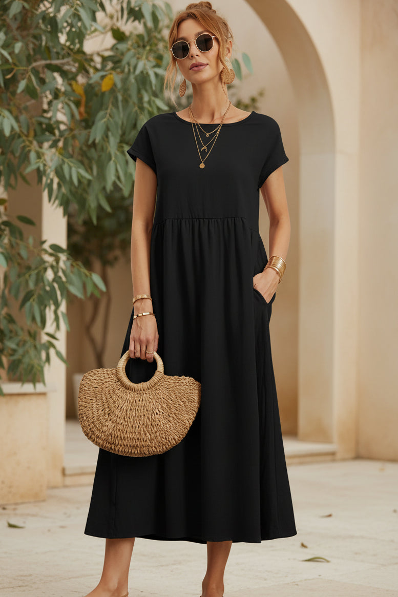Vestido Pausa de Domingo | Cintura alta y bolsillos laterales