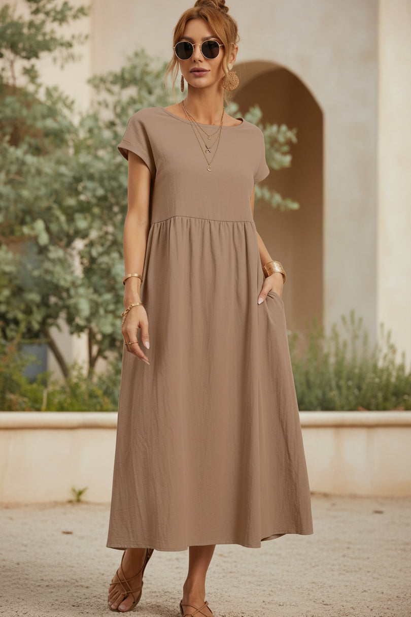 Vestido Pausa de Domingo | Cintura alta y bolsillos laterales