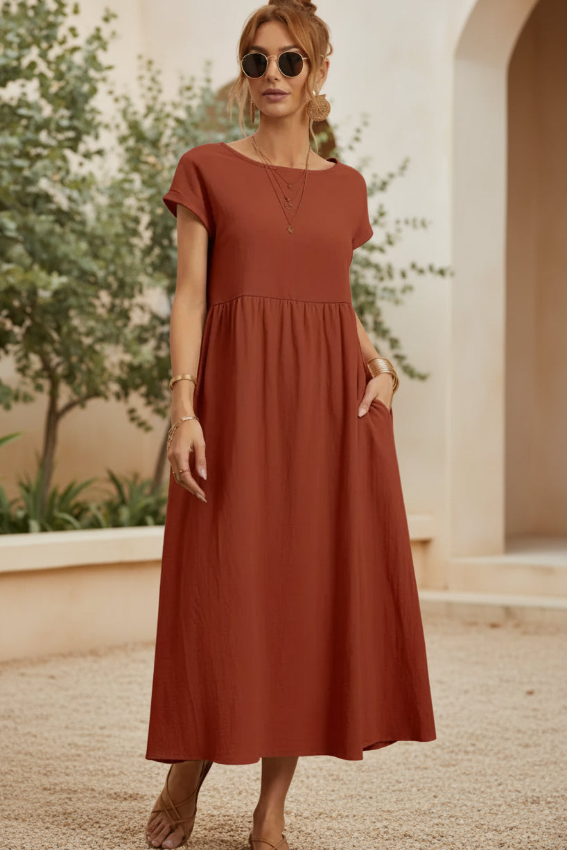 Vestido Pausa de Domingo | Cintura alta y bolsillos laterales