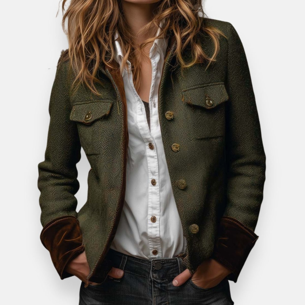 Chaqueta Windsor de botones dorados