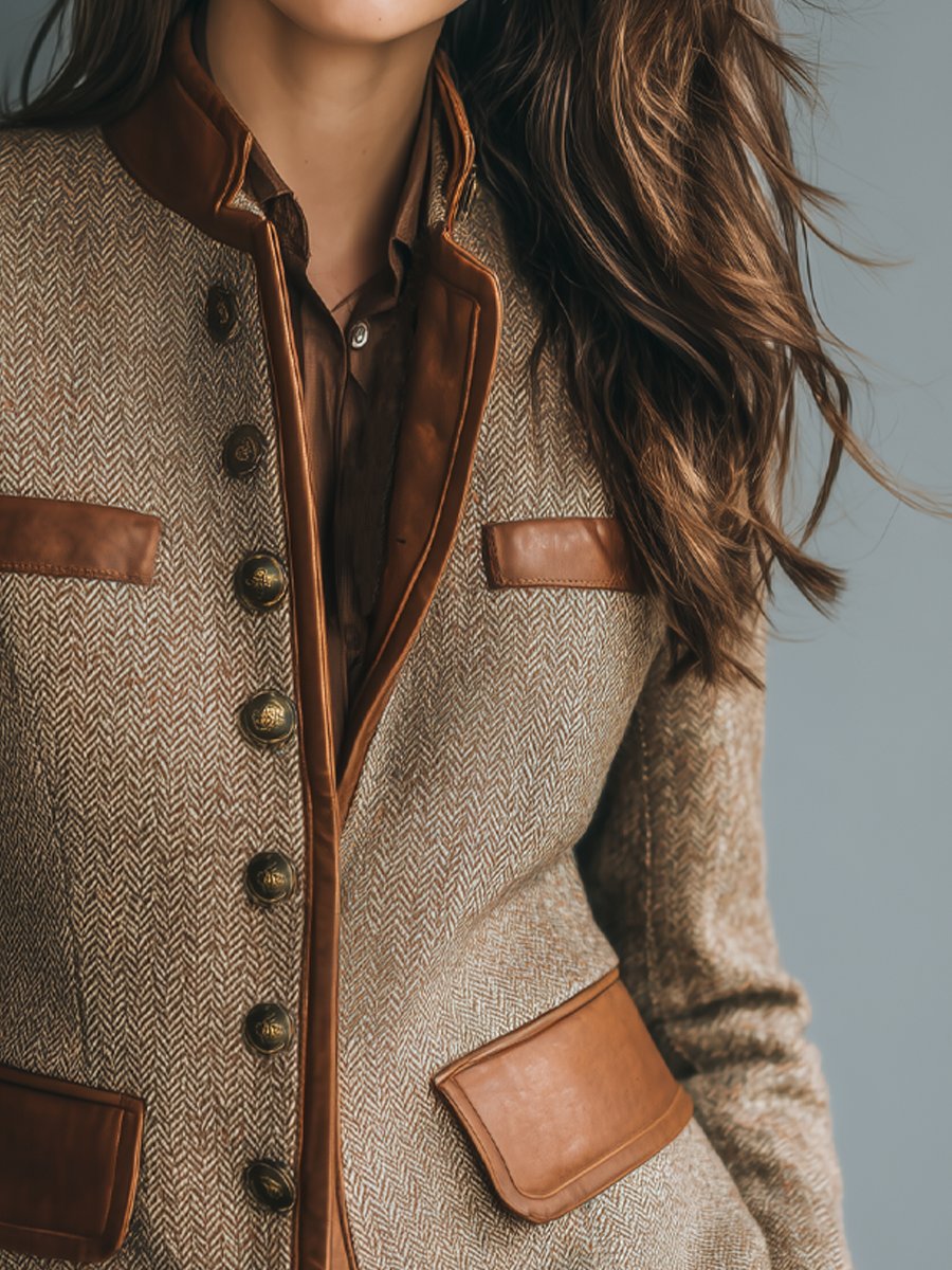 Chaqueta Balmoral de espiga y ribetes